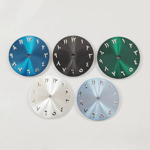 Retro Stainless Steel Watch Dial Kit 28.5mm With Arabic Numerals For Automatic Mechanical Movement NH35 NH36 White Face DIY Timepiece Assembly For Watchmakers Dope Build Ready, multicolor dials