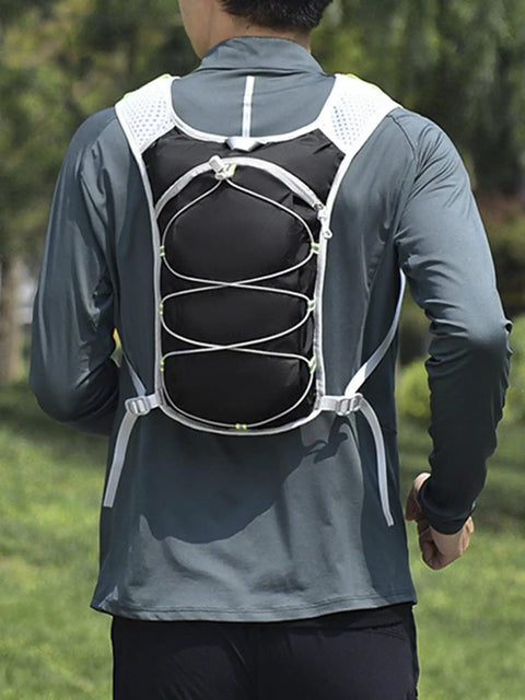 Back view of person wearing Women Running Vest With Hydration Bladder Pack For Hiking Cycling And Climbing Trail Ready Ultralight