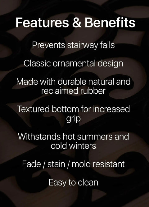 Image showing features of Non Slip Rubber Stair Treads For Indoor Outdoor, highlighting durability and safety benefits.