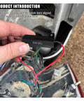 50W 6 Ohm LED Load Resistors With Quick Wire Clips Aluminum Case for turn signal hyper flash fix, held in hand