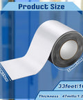 Six Inches By Thirty Three Feet Peel And Stick Roofing Roll With Strong Bond Rubber Adhesive And Sun Shield Aluminum Top on a roll with size details