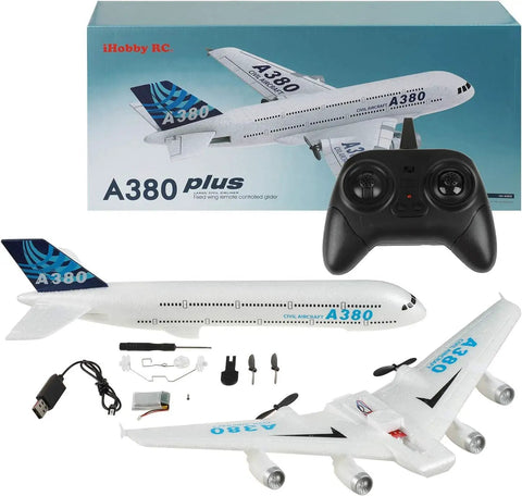 Totally Ready To Fly RC Airplane For Kids And Beginners With 2 Channel Control 6 Axis Gyro Stabilization box and components