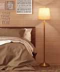 Modern Floor Lamp With Dimmable 9W LED 3 CCT Color Temp Pull Chain Adjustable 58 To 65 Inch Height in bedroom setting