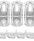 Beefy Ten Piece Adjustable Iron Corner Brackets For Bookshelves And Cabinets With 90 Degree Rounded Right Angle Design on white background