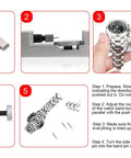 All Metal Watch Link Remover Kit With 10 Extra Pins For Quick Pin Removal And Band Sizing Durable Watch Band Tool for DIY Repairs