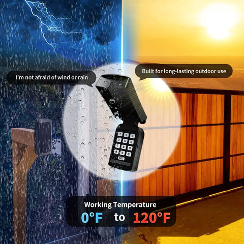 Universal Wireless and Wired Keypad for Gate Opener TC188 Keyless Entry Panel Waterproof Digital Code Pad in rain and sun