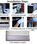 Installation steps for Heavy Duty Aluminum Flood Barriers For Front Doors And Driveways Tough As Nails reusable weather shield.