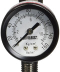 Precision Air Adjusting Valve For Paint Guns With Quick Swivel Design And Smooth Flow Regulation Up To One Seventy Five Psi, pressure gauge showing reading.