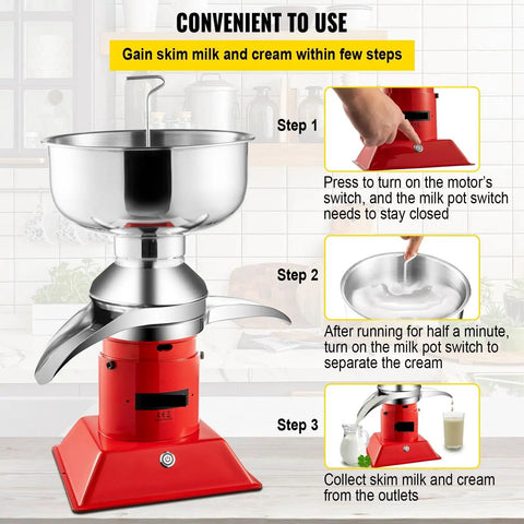 Heavy Duty Electric Milk Cream Separator Crafted From Industrial Grade Stainless Steel Centrifugal Skimmer Crushes Busy Kitchen Jobs Pulls Rich Flavored Butter Without Any Hassle Or Compromises Forever