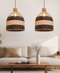 Rattan Pendant Light For Kitchen Island With Handmade Woven Lampshade Cool Ceiling Hanging Fixture For Living Room And Bedroom 9.8 X 13.7 Inches E26 E27 Bulb Ready Modern Rustic Vibe
