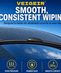 High Performance Windshield Wiper Blades For Hyundai Palisade 2020 2021 2022 2023, close-up of a wiper on a wet windshield.