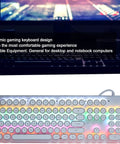Badass 104 Key Mechanical Gaming Keyboard For PC Featuring Slick White Round Keys Durable Build Fire Multi Color Backlights Ergonomic Retro Punk Design