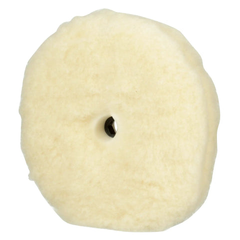 Low Linting Wool Compounding Pad For Auto Detailing 9 Inch Double Sided Pro Grade Fast Cutting Wool Pad front view