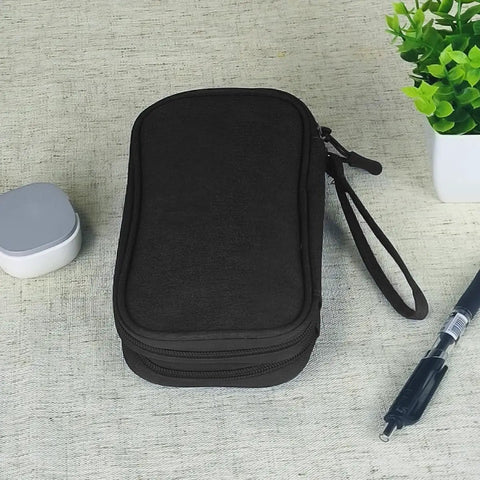 Travel Cable Organizer Pouch For Cords And Chargers Waterproof Double Layer Electronics Storage Bag Medium Black Slim Travel Case