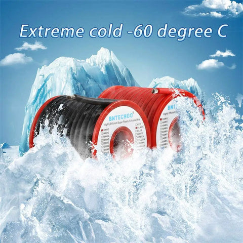 12 Gauge Silicone Wire Spool Red And Black 25ft Flexible 12 AWG Stranded Tinned Copper Wire in icy conditions