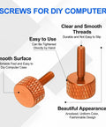 M3x12mm Knurled Thumb Screws Set Aluminum Alloy Flat Knurled Head 10 Pack Orange For PC Case Computer Case PCI Slots Power Supplies Hard Drives Grip Fasteners