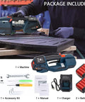 Heavy Duty Electric Strapping Machine For One Half To Five Eighths Inch Pp Pet Strap Battery Powered Automatic Hot Melt Bender Cutter in use on wooden crates.