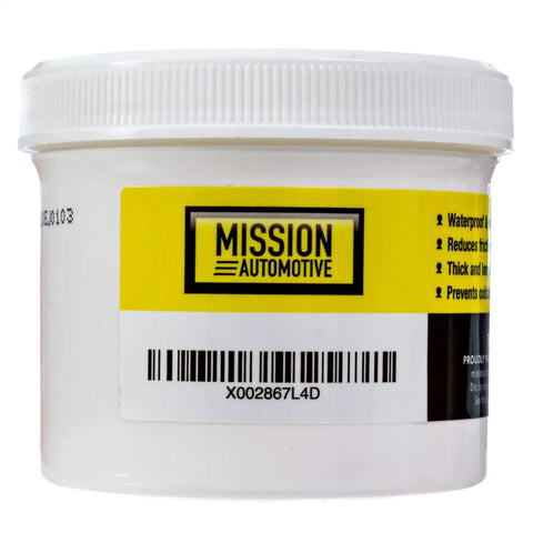 Waterproof Trailer Hitch Ball Grease 4 Oz Pack with yellow Mission Automotive label