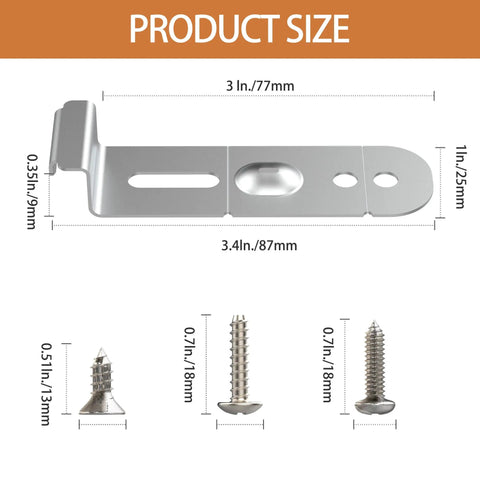 Keep Your Kitchen Rock Solid With Heavy Duty Dishwasher Mounting Bracket Kit featuring size details and stainless steel screws.