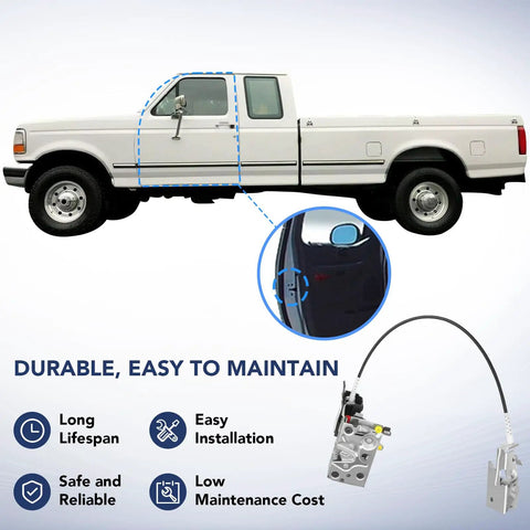 Front Left Door Latch Lock Assembly With Actuator And Cable Rod Kit For 1992 To 1997 Ford Bronco F150 F250 F350 with truck diagram