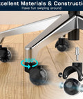 Office chair ball casters set of 5 featuring 360-degree heavy duty design on hardwood floor with polyurethane wheels.