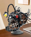 Lit Lantern Fish Mechanical Building Set With 1038 Pieces STEM Construction Toy For Adults And Teens Realistic Deep Sea Model That Doubles As A Glow Lamp Hours Of Creative Play And Display, black gear fish model on desk