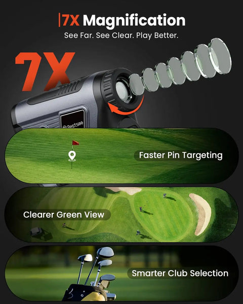 Golf Rangefinder With Slope And Pin Lock, 1700 Yard Laser Range Finder For Golf, Hunting And Archery, 7X Magnification display