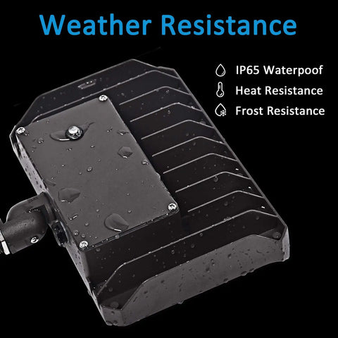 Beefy 60W LED Knuckle Mount Outdoor Flood Light rear view showing IP65 waterproof design and weather resistance features