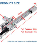 JQDML 24V reciprocating cycle linear actuator with motor, silver metal housing, 150 mm stroke