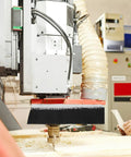 Boss Level Cnc Vacuum Dust Brush Kicks Sawdust And Chunky Wood Chips Outta Your Router Spindle Or Engraver Helping Hustle Ready Workshops Keep Gear Pristine During Heavy Daily Grinding Sessions attached to a CNC router.