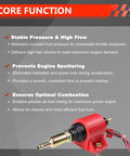 Beefy 12V Fuel Pump Delivers Five To Nine PSI At Thirty Five GPH For Gasoline And Diesel Engines illustration with features description.