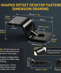 Hella Sturdy Zinc Plated Table Top Fasteners And Z Clips Black 40 Pack dimension drawing showing Z-shaped fastener details.