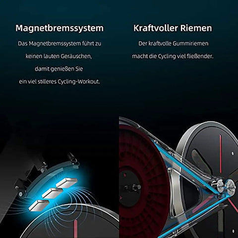 Diagram showcasing the Quiet Indoor Cycling Bike For Home Gym With Magnetic Resistance And Belt Drive Stable Steel Frame
