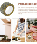 Plaid Pattern Shipping Tape 2 Rolls Adhesive Sealing Packing Tape with black yellow grid design for small business use