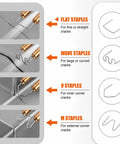 Diagram of Four Staple Types in Three Thousand Pieces Plastic Welder Staples Kit With Storage Box 0.6mm And 0.8mm