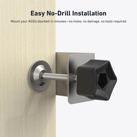 Side view of No Drill Door Mount For Video Doorbell SE Ultra Pro Fits Doors 0.82 To 2.08 Inches Thick with aluminum alloy bracket.