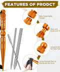 12 Piece Paracord Fid Knotter Tool Set With Stainless Steel Marlinspike, orange detachable marlinspike and needles shown