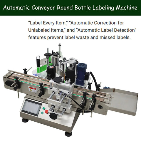 High Speed Fully Automatic Labeling Machine For Round Bottles delivers precise labeling with touchscreen and auto correction features.