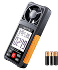 Handheld Wind Speed Meter With 2.26 Inch Backlit LCD Screen Digital Anemometer And Air Flow Meter For Sailing Surfing Drone Flying RC Planes Golf Shooting HVAC And Outdoor Adventures, black with orange grip