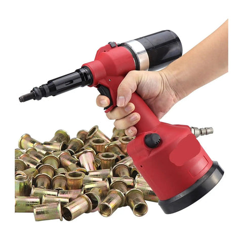 Hand holding Rivet Nut Gun Kit Set Hydraulic Pneumatic Riveter For M3 To M12 Automatic Rivnut Tool