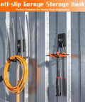 Heavy Duty Magnetic Garage Hooks 4 Pack Beefy Magnet Hangers rubber coated for power drills, garden tools on metal wall.