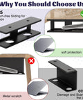 Slick Under Desk Laptop Mount Game Changer For Compact Home Offices Featuring Adjustable Three Piece Brackets shown in comparison for scratch-free use.