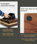 Sleek Espresso Knock Box Bundle Featuring A Rock Solid Wood Tamping Station And Heavy Duty Coffee Tamping Stand Your Daily Grind Gear For Home Barista Countertop Setup, showing embedded slag box and anti-slip feet.