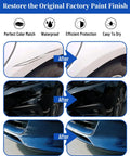 Illustration of paint scratches on car panels with 'before' and 'after' effects using Mercedes Benz Iridium Silver Metallic Touch Up Paint 775 For OEM Car Paint Scratch Repair Pen Two In One Quick And Easy Fix For Nicks And Chips On Luxury Cars And SUVs
