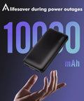 Slim Two Pack Portable Charger And 10000 Mah Power Bank For Travel with hand holding sleek black charger.
