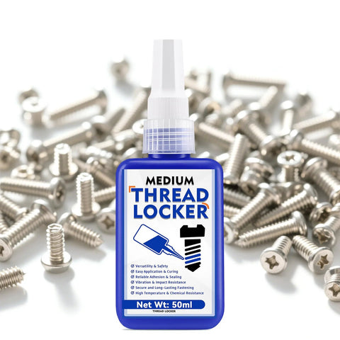 50ml bottle of medium strength threadlocker with screws
