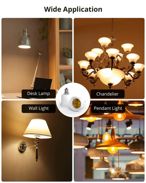 10 Pack E12 To E26 E27 Light Socket Adapters For Chandeliers, E12 To Medium Socket Converter Bulb Base, Convert Your E12 Fixtures To Brighter E26 Or E27 Lighting No Rewiring Needed