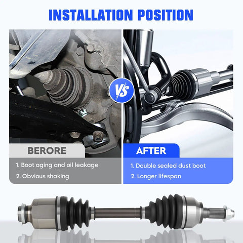 Mazda Front Right CV Axle Shaft Assembly For Mazda 3 2005 2013 And Mazda 5 2006 2010 Auto Trans Only Passenger Side CV Joint Replacement 66-8173 Direct Fit Easy Install With Durable Construction, before-after view