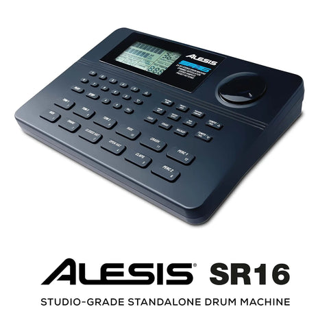 Alesis SR16 Studio Grade Standalone Drum Machine With 233 Onboard Sounds, Built In Digital Effects, and MIDI Connectivity.