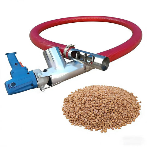 Powerful 2000W Electric Conveyor For Grain Cement Sand And Feed Transfer With Heavy Duty Auger Feeder And One And A Half Meter Hose Portable Suction Machine Delivers 220 To 440 Lbs Per Minute For Agriculture And Construction